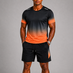 Quick-Dry Gradient Print Sports Set for Men | Training and Running