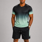 Quick-Dry Gradient Print Sports Set for Men | Training and Running