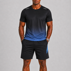 Quick-Dry Gradient Print Sports Set for Men | Training and Running