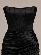 Glossy One Shoulder Wrap Minidress for Women | Evening Party Wear