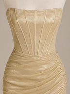 Glossy One Shoulder Wrap Minidress for Women | Evening Party Wear