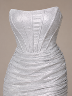 Glossy One Shoulder Wrap Minidress for Women | Evening Party Wear