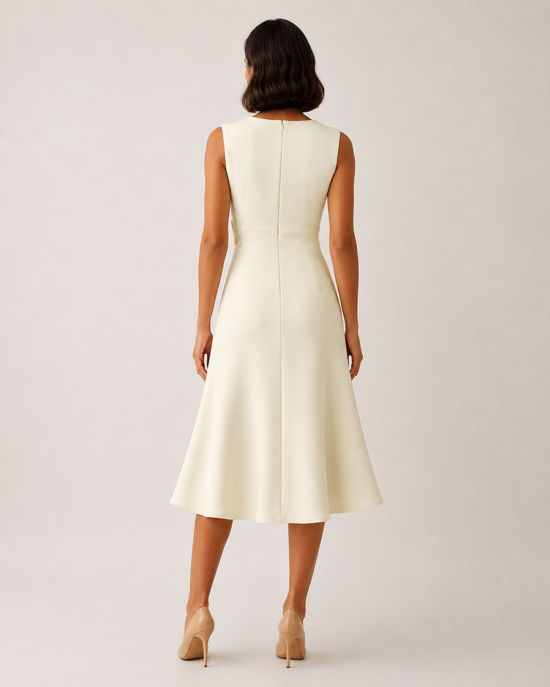 Asymmetric Sleeveless Midi Dress for Women | Wedding Guest Occasion