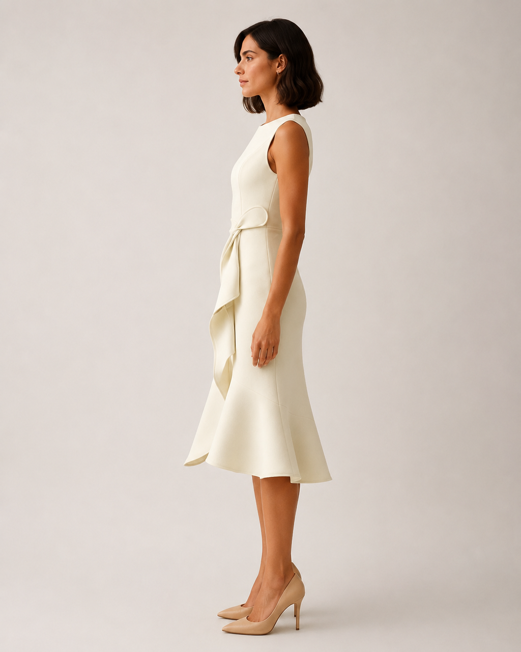 Asymmetric Sleeveless Midi Dress for Women | Wedding Guest Occasion