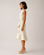 Asymmetric Sleeveless Midi Dress for Women | Wedding Guest Occasion