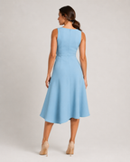 Asymmetric Sleeveless Midi Dress for Women | Wedding Guest Occasion