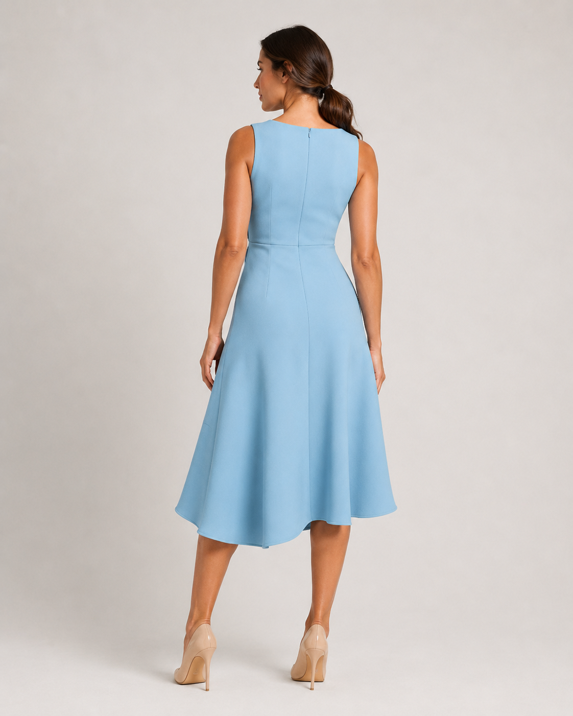 Asymmetric Sleeveless Midi Dress for Women | Wedding Guest Occasion