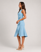 Asymmetric Sleeveless Midi Dress for Women | Wedding Guest Occasion