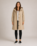 Lightweight Tailored Mid-Length Raincoat for Women