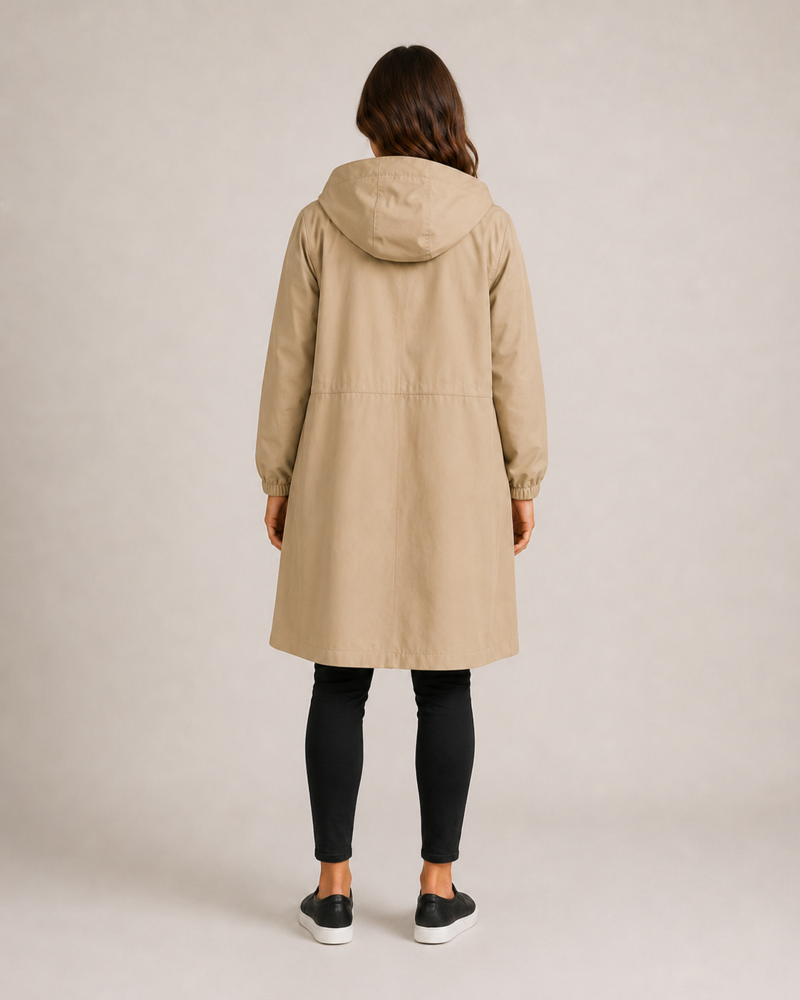 Lightweight Tailored Mid-Length Raincoat for Women