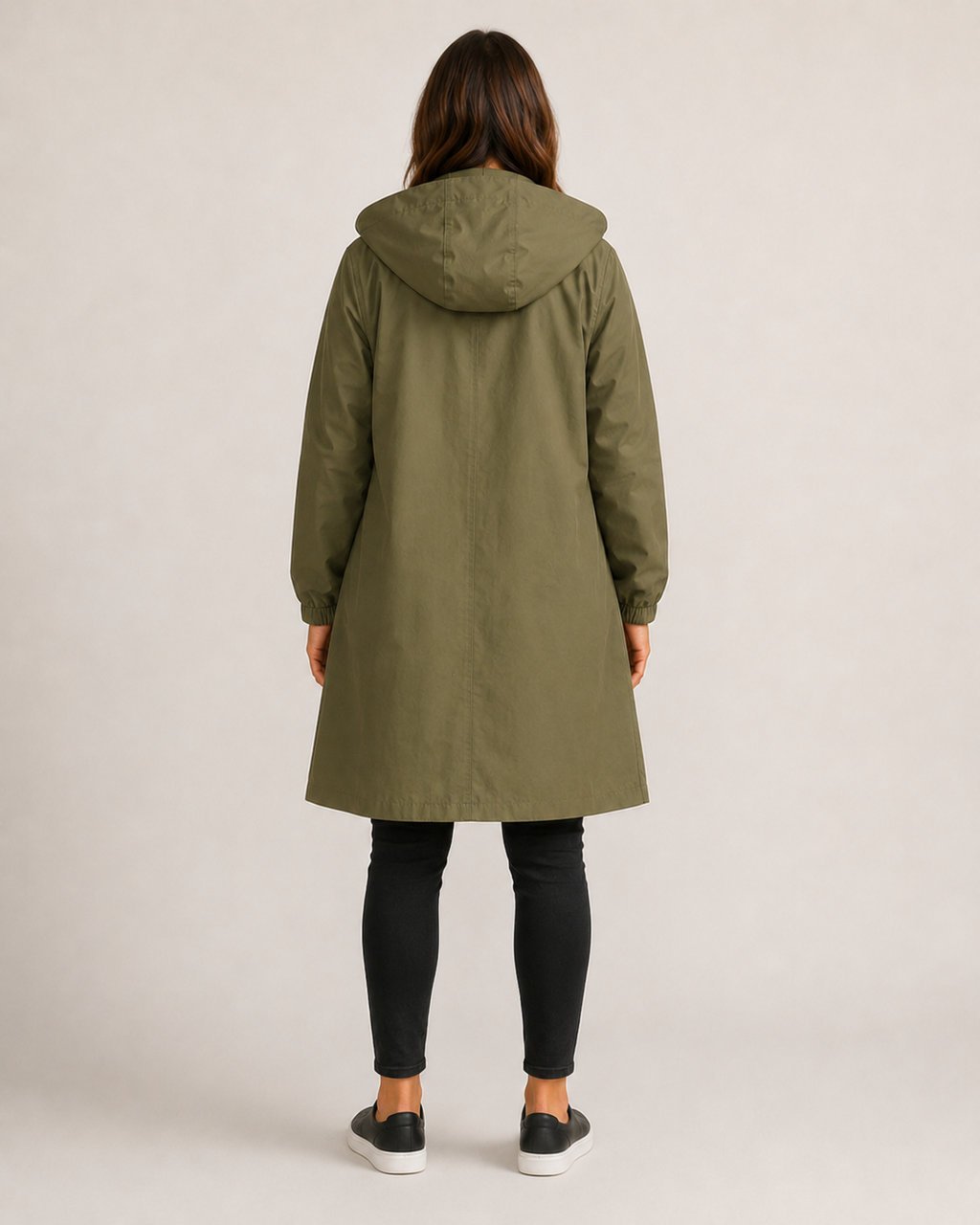 Lightweight Tailored Mid-Length Raincoat for Women