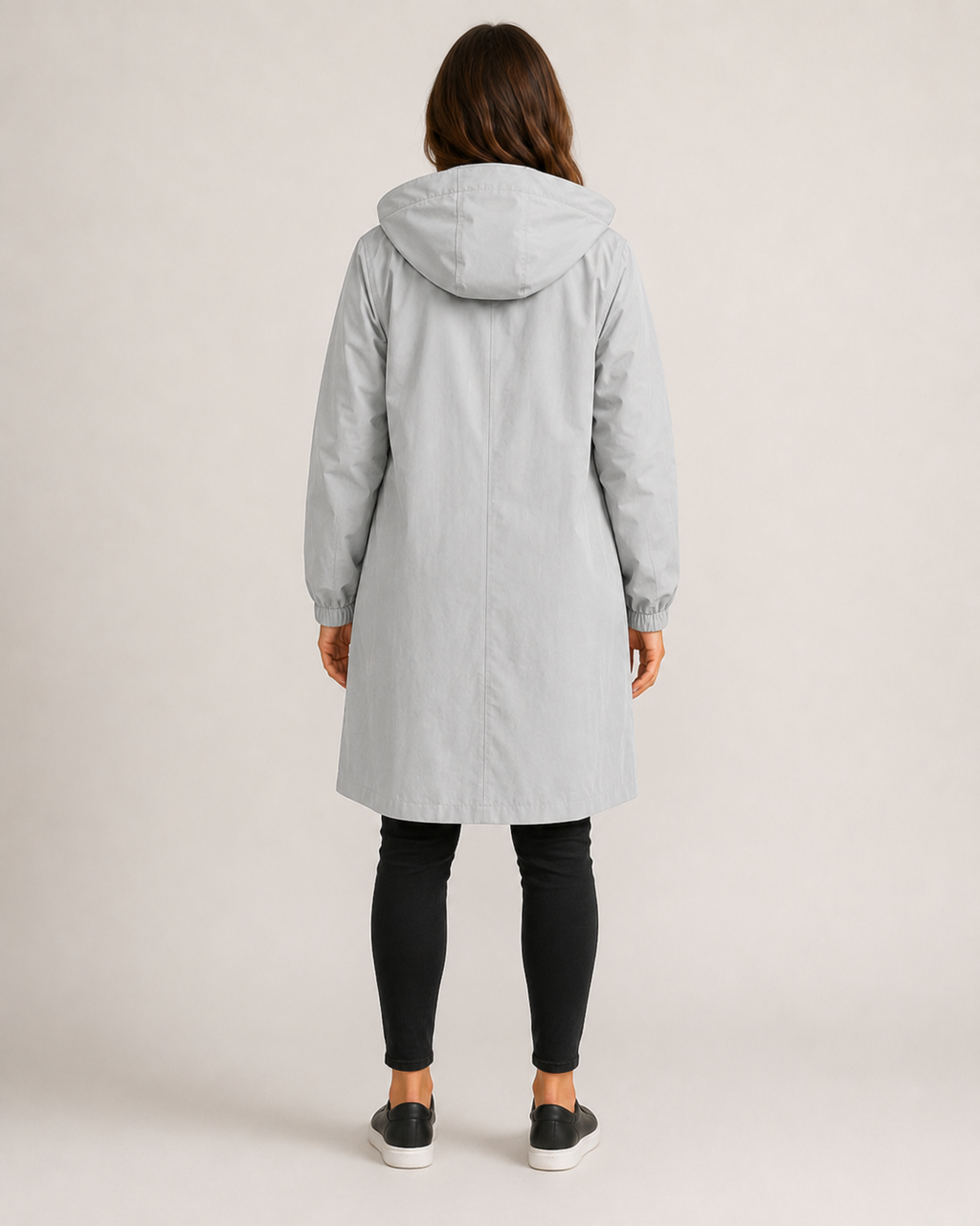 Lightweight Tailored Mid-Length Raincoat for Women