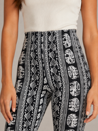 Printed Flared Low Waist Trousers for Women | Festival Evening Occasion Wear