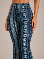 Printed Flared Low Waist Trousers for Women | Festival Evening Occasion Wear