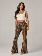 Printed Flared Low Waist Trousers for Women | Festival Evening Occasion Wear
