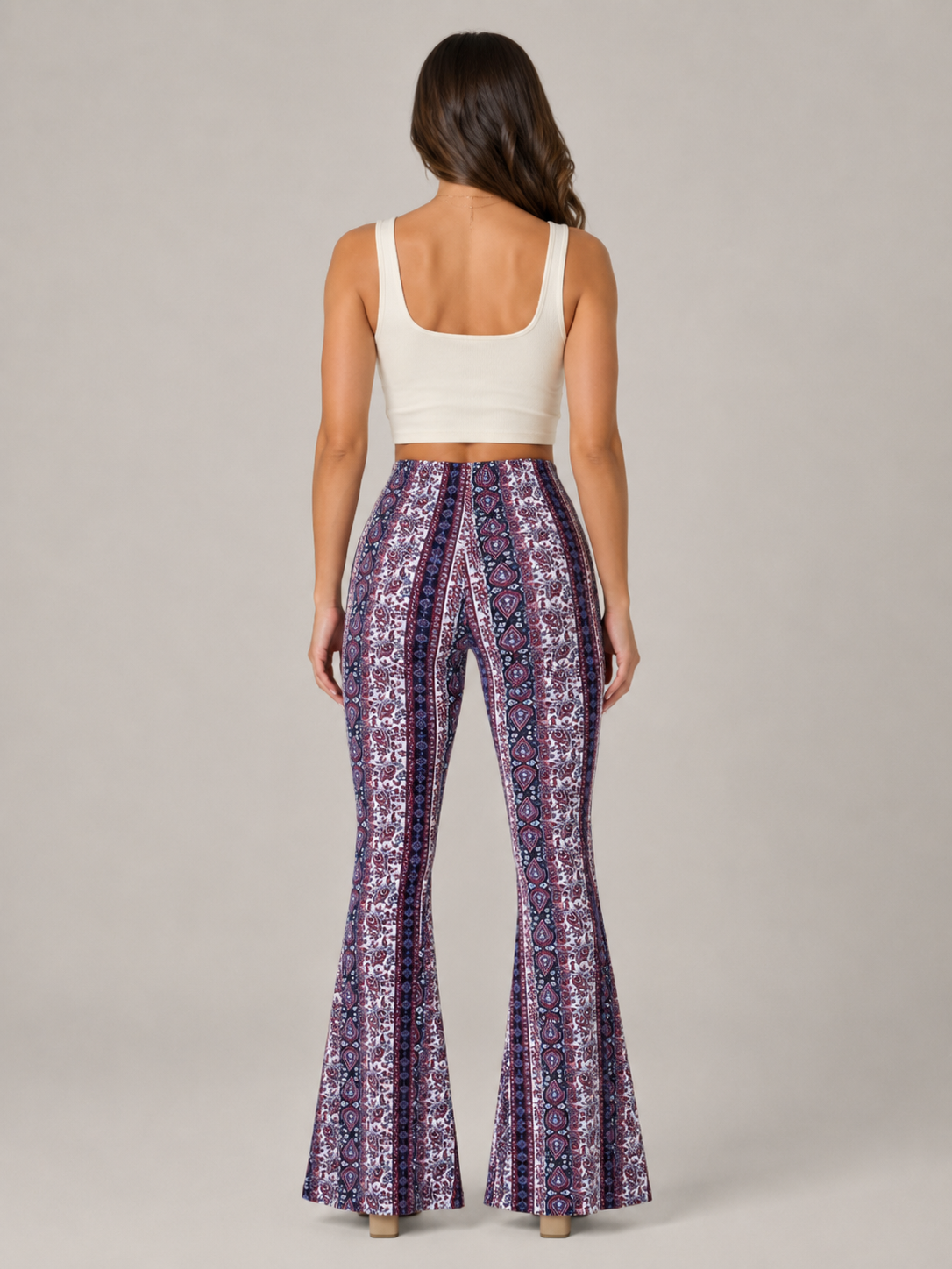 Printed Flared Low Waist Trousers for Women | Festival Evening Occasion Wear