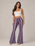 Printed Flared Low Waist Trousers for Women | Festival Evening Occasion Wear