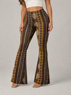 Printed Flared Low Waist Trousers for Women | Festival Evening Occasion Wear