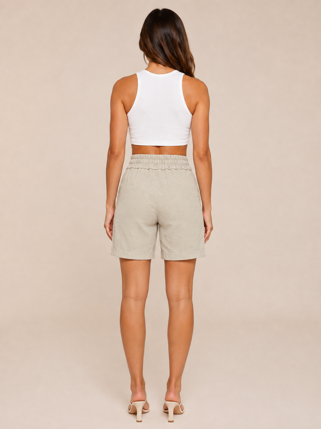 High Waist Straight Leg Shorts with Pockets for Women | Summer