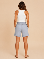 High Waist Straight Leg Shorts with Pockets for Women | Summer