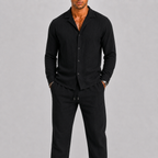 Linen Cuban Collar Co-ord Set for Men | Summer Two-Piece