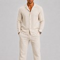 Linen Cuban Collar Co-ord Set for Men | Summer Two-Piece