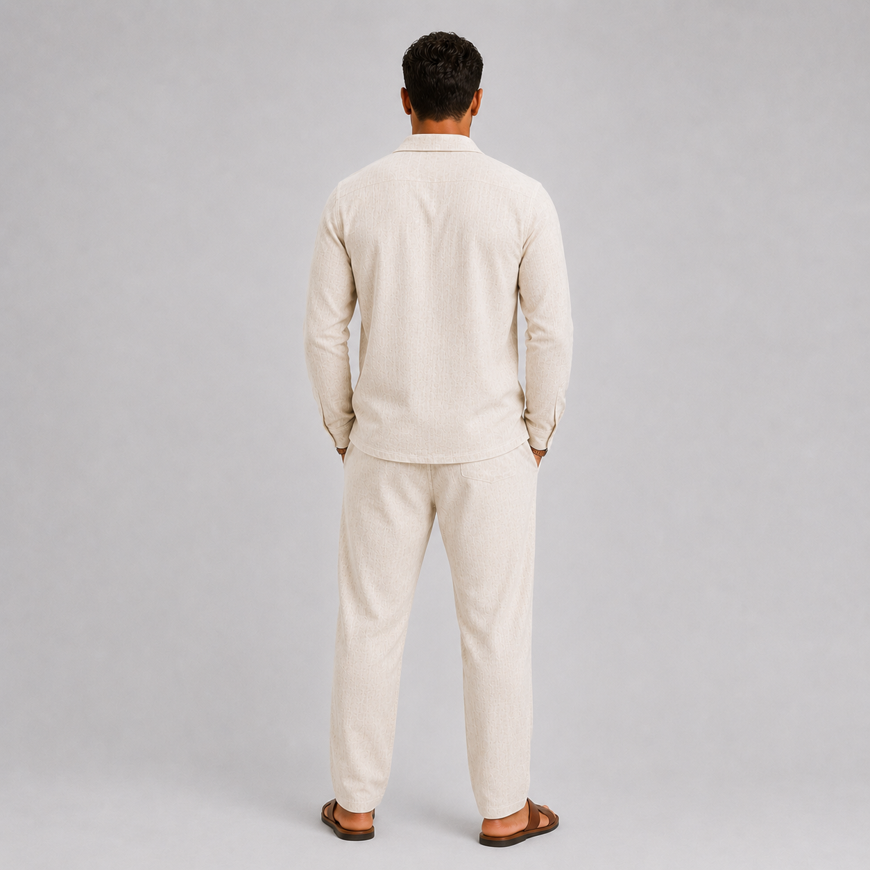 Linen Cuban Collar Co-ord Set for Men | Summer Two-Piece