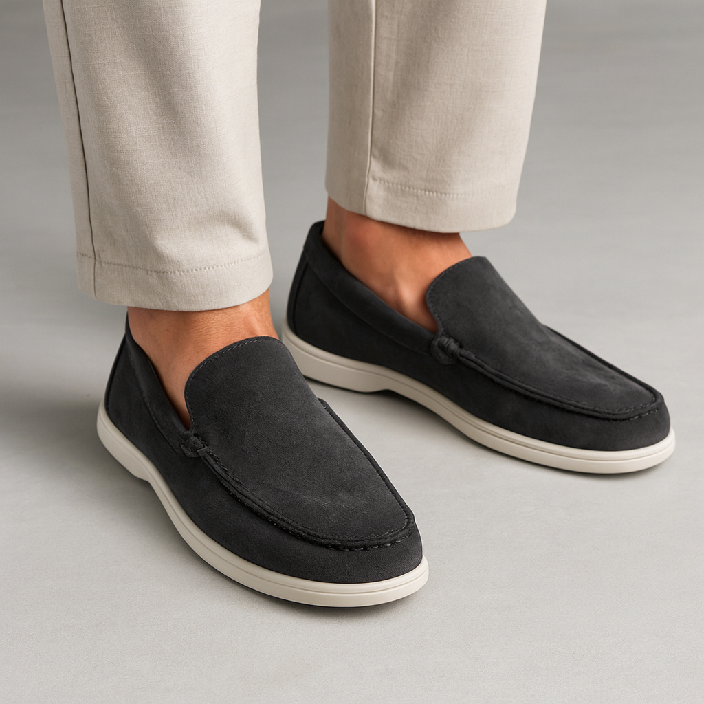 Men's Slip-On Loafers with Round Toe for Everyday Wear