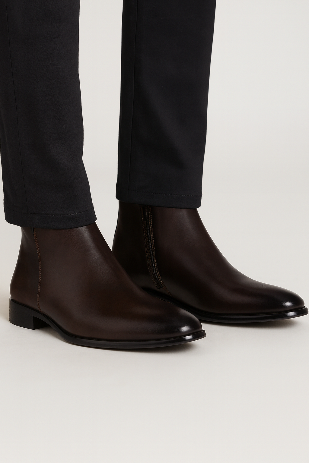 Men's Ankle Chelsea Boots with Side Zip Closure