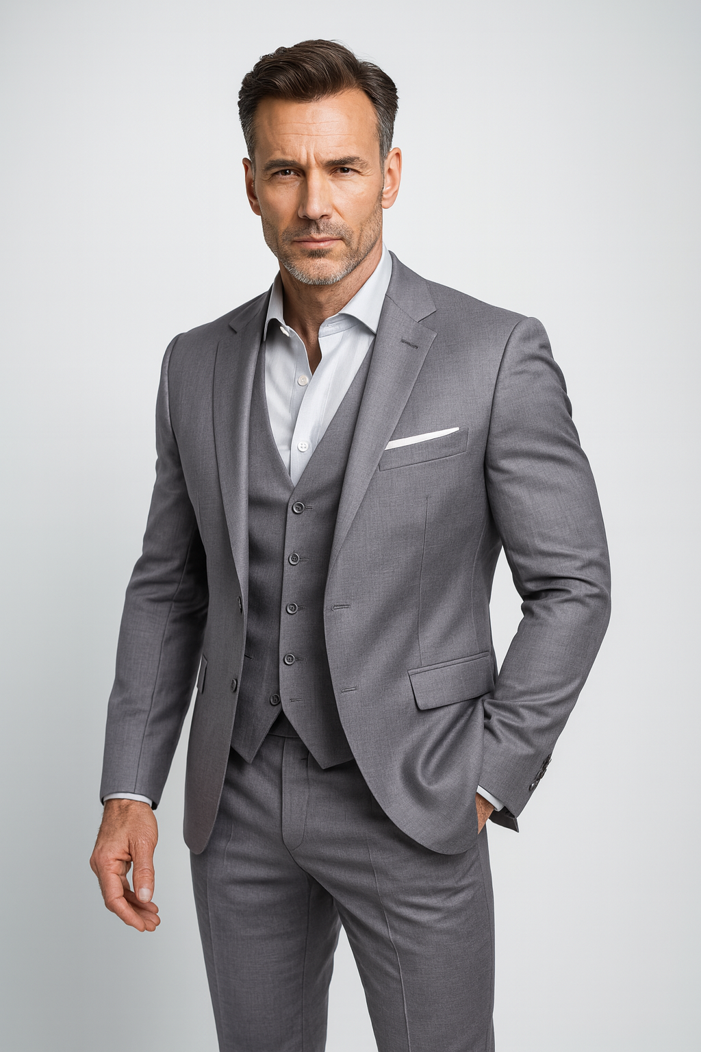 Navy Slim Fit Three Piece Formal Suit for Men | Wedding and Business Wear