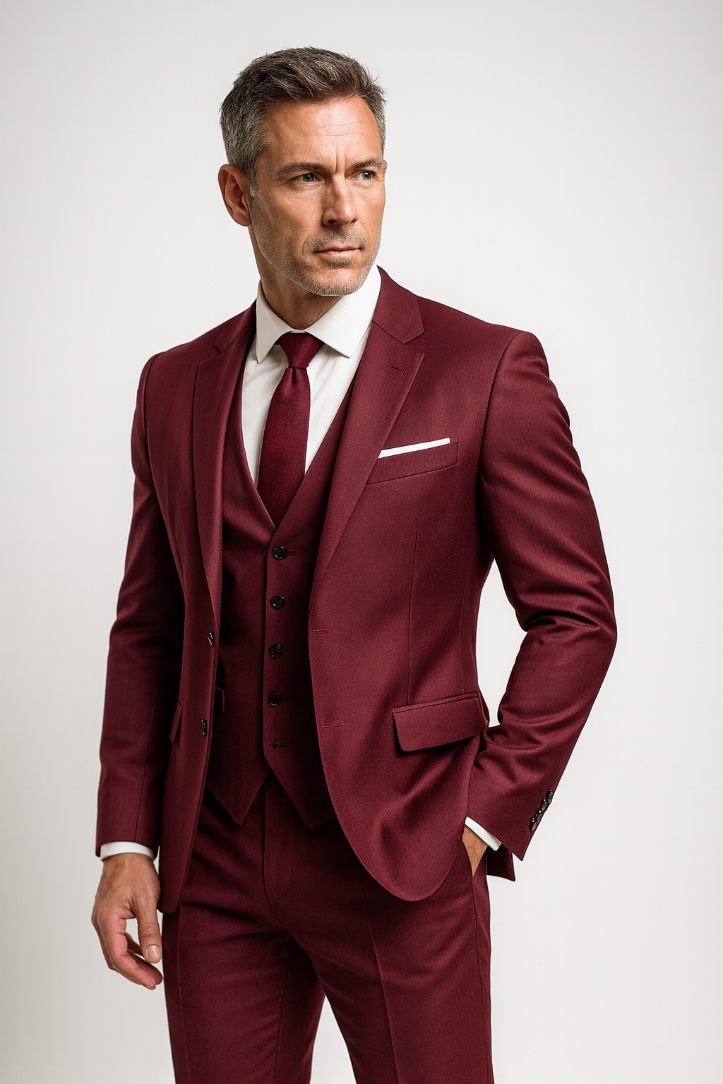 Navy Slim Fit Three Piece Formal Suit for Men | Wedding and Business Wear