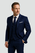 Navy Slim Fit Three Piece Formal Suit for Men | Wedding and Business Wear