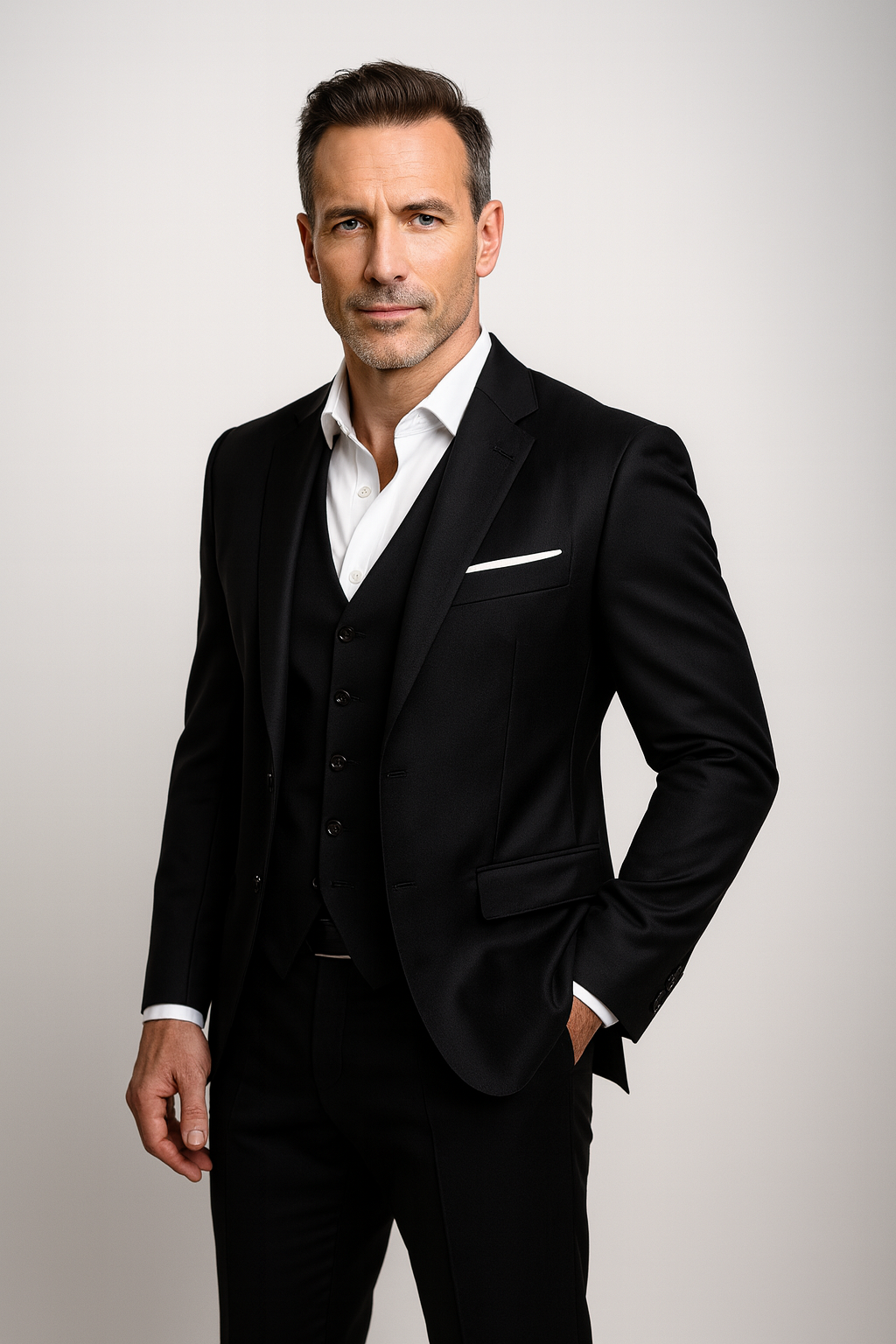 Navy Slim Fit Three Piece Formal Suit for Men | Wedding and Business Wear