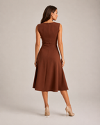 Asymmetric Sleeveless Midi Dress for Women | Wedding Guest Occasion