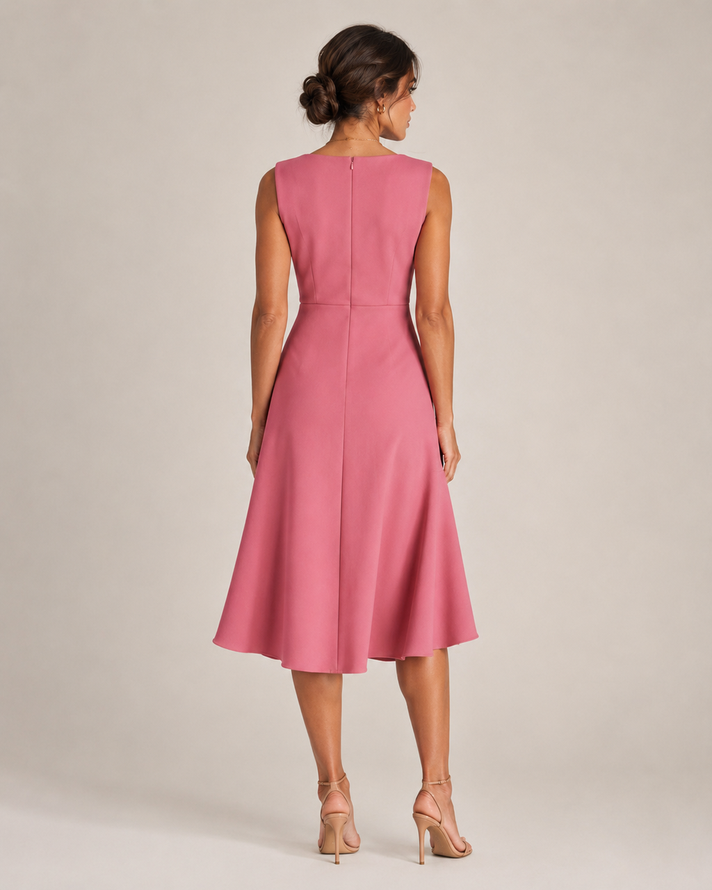 Asymmetric Sleeveless Midi Dress for Women | Wedding Guest Occasion