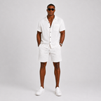 Linen Short Sleeve Shirt and Shorts Set for Men | Summer Co-ord