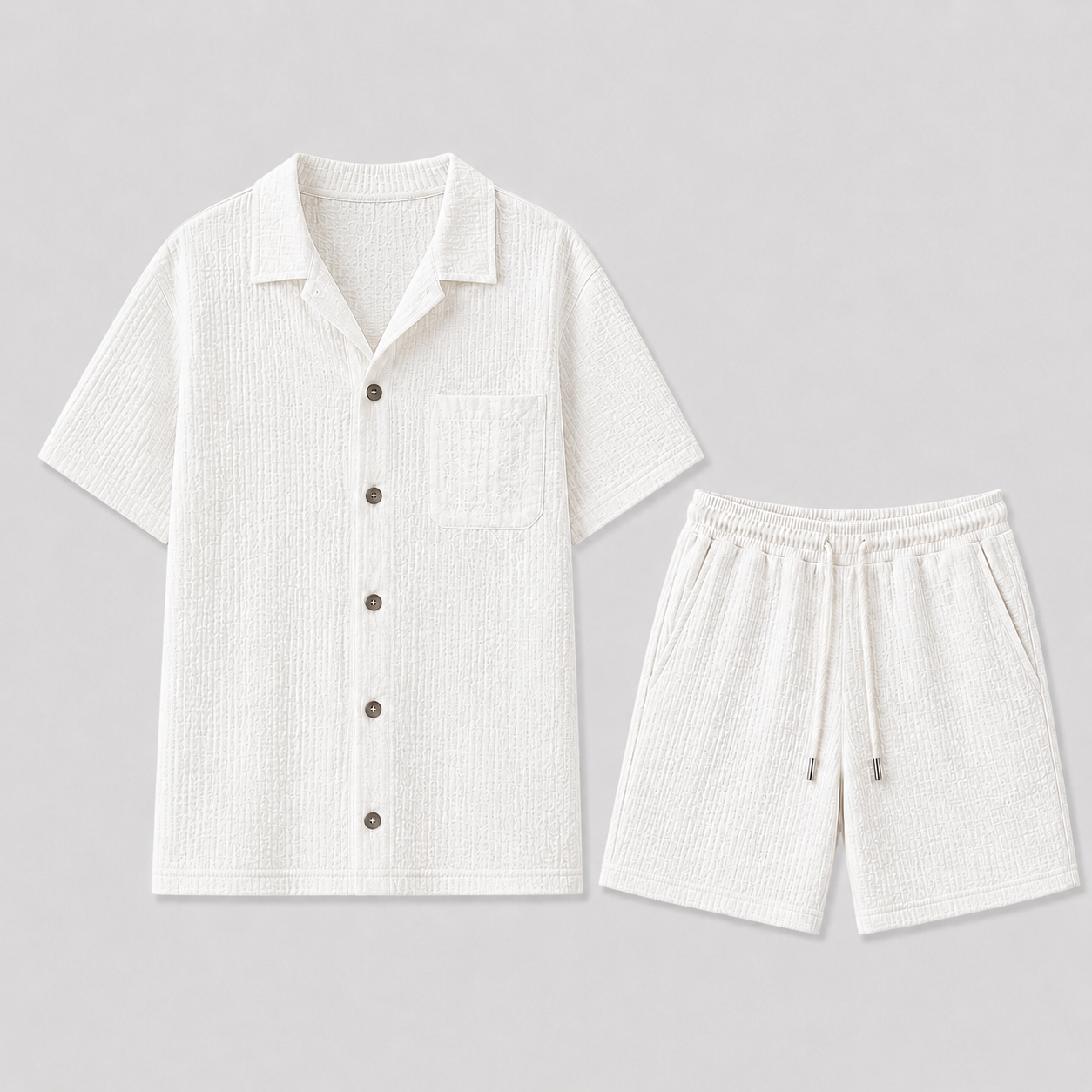 Linen Short Sleeve Shirt and Shorts Set for Men | Summer Co-ord