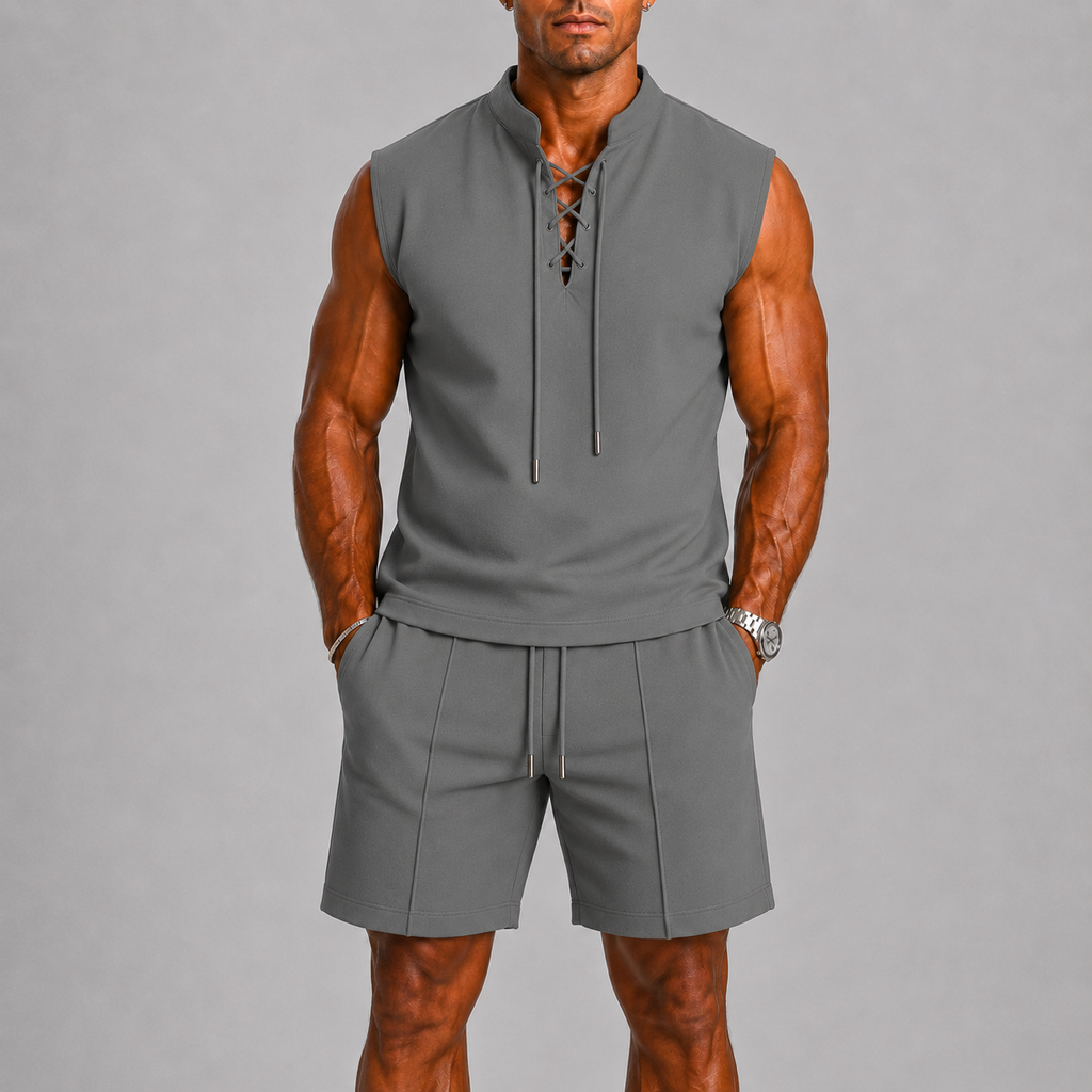Men's Sleeveless Summer Set with Short Trousers for Men