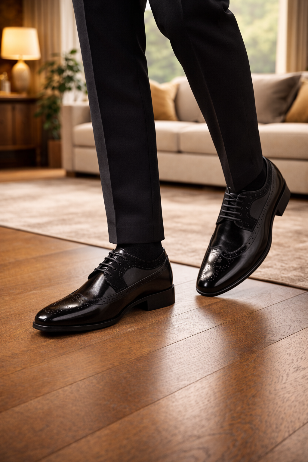 Leather Brogue Oxford Shoes for Men | Lace Up Formal Occasion Footwear