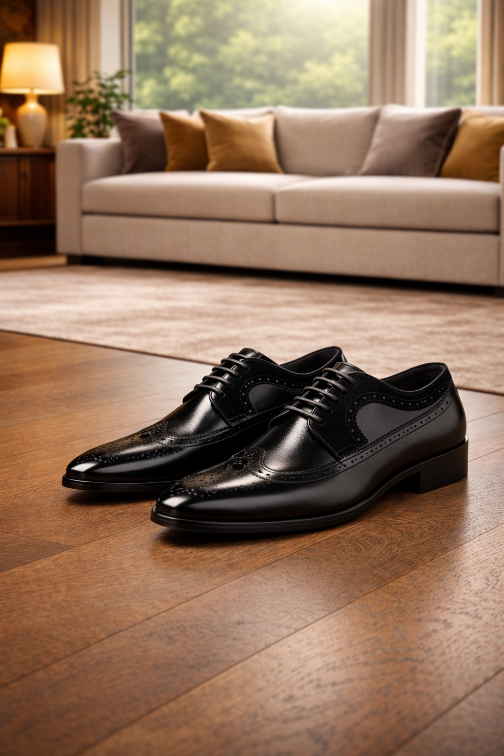 Leather Brogue Oxford Shoes for Men | Lace Up Formal Occasion Footwear
