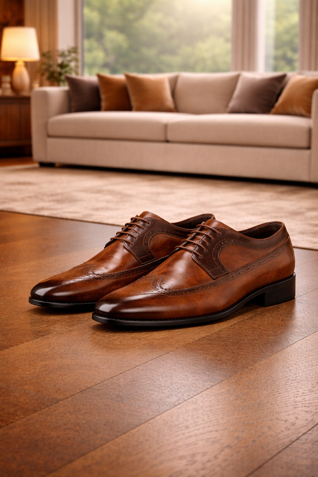 Leather Brogue Oxford Shoes for Men | Lace Up Formal Occasion Footwear