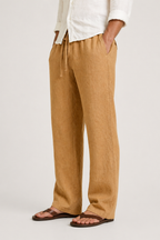 Linen Look Drawstring Fit Trousers for Men