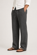 Linen Look Drawstring Fit Trousers for Men