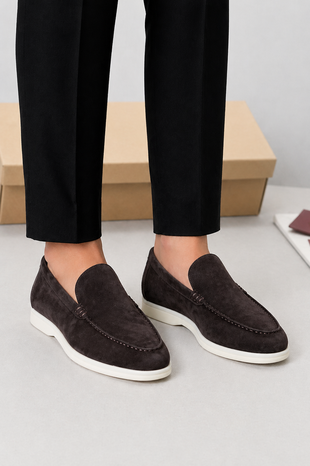 Suede Slip On Loafers with Rubber Sole for Men | Office and Casual Wear