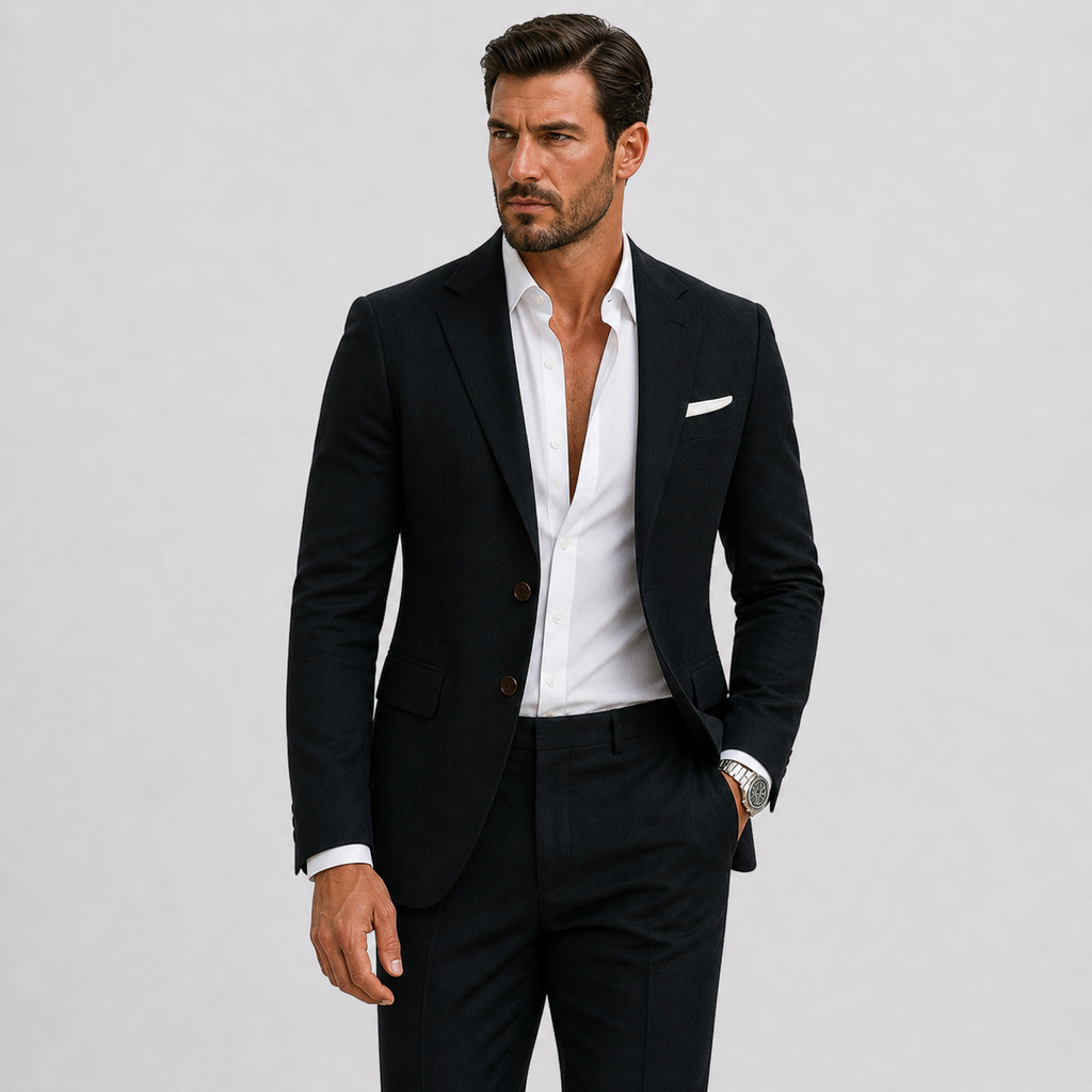 Linen Slim Fit Suit for Men | Summer Two-Piece Set