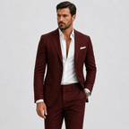 Linen Slim Fit Suit for Men | Summer Two-Piece Set