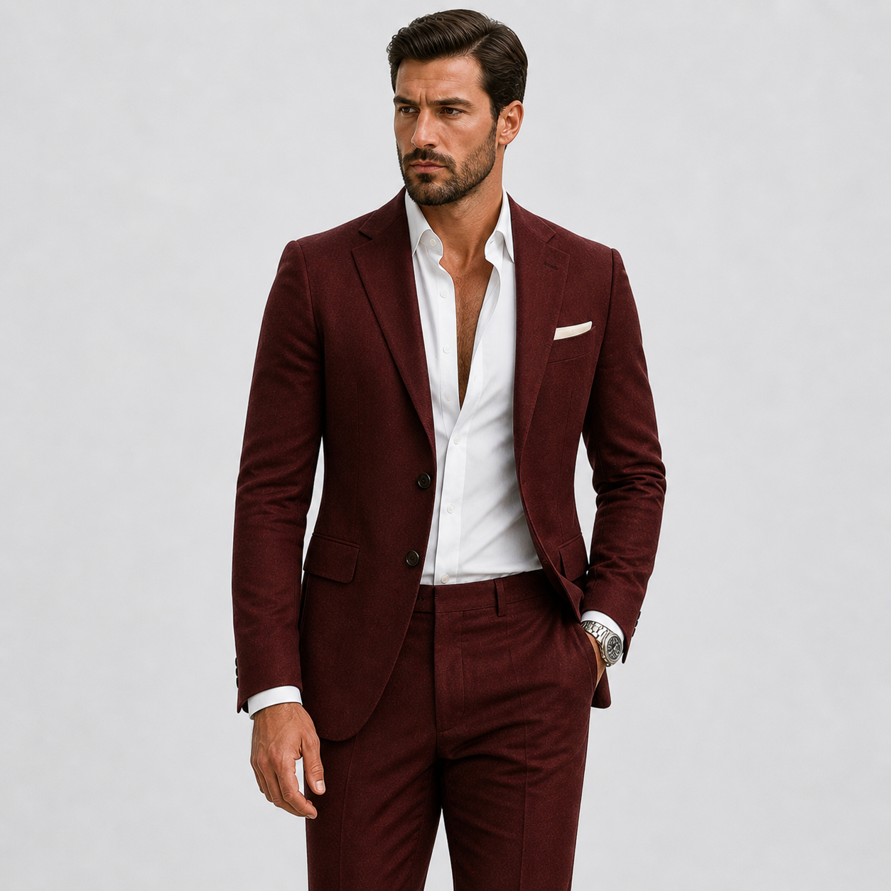 Linen Slim Fit Suit for Men | Summer Two-Piece Set