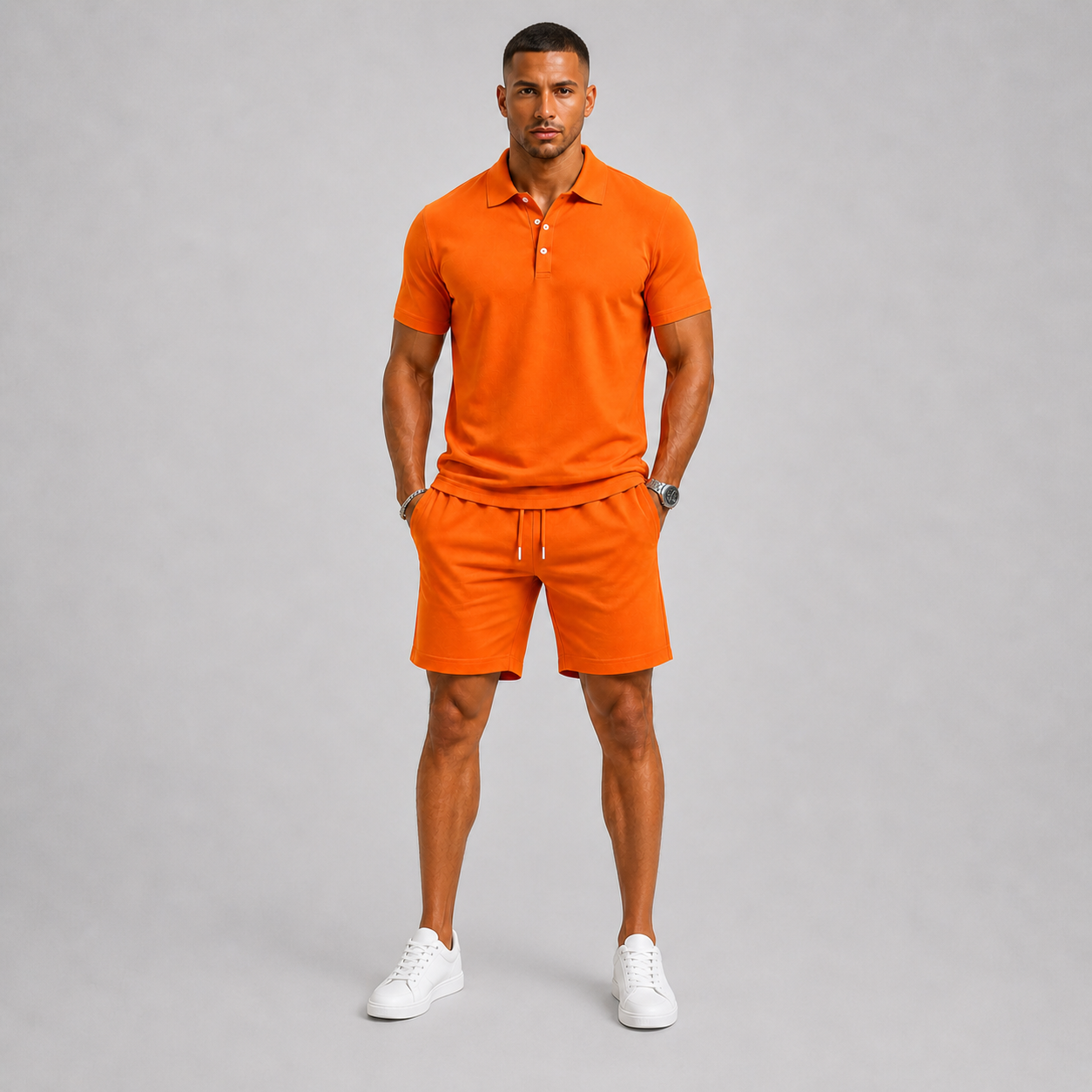 Lightweight Polo Shirt and Shorts Set for Men | Summer Sport