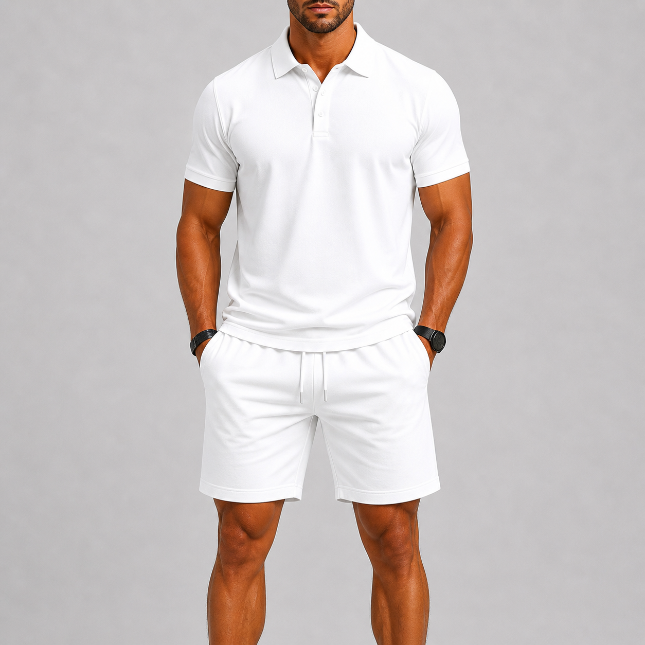 Lightweight Polo Shirt and Shorts Set for Men | Summer Sport