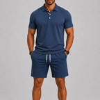 Lightweight Polo Shirt and Shorts Set for Men | Summer Sport
